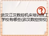 武汉江汉数控机床培训技工学校有哪些(武汉数控技校)