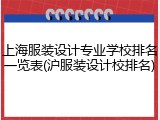 上海服装设计专业学校排名一览表(沪服装设计校排名)