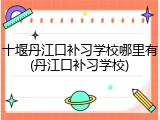 十堰丹江口补习学校哪里有(丹江口补习学校)