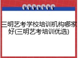 三明艺考学校培训机构哪家好(三明艺考培训优选)
