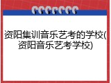 资阳集训音乐艺考的学校(资阳音乐艺考学校)