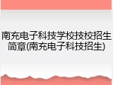 南充电子科技学校技校招生简章(南充电子科技招生)