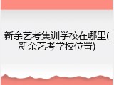 新余艺考集训学校在哪里(新余艺考学校位置)