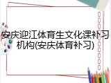 安庆迎江体育生文化课补习机构(安庆体育补习)