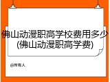 佛山动漫职高学校费用多少(佛山动漫职高学费)