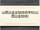 山西冶金实验技师学校(山西冶金技师)