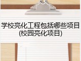 学校亮化工程包括哪些项目(校园亮化项目)