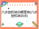 八步挖机培训哪里有(八步挖机培训点)