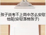 孩子说考不上高中怎么安慰他呢(安慰落榜孩子)