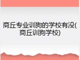 商丘专业训狗的学校有没(商丘训狗学校)