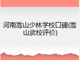 河南嵩山少林学校口碑(嵩山武校评价)