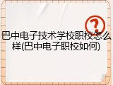 巴中电子技术学校职校怎么样(巴中电子职校如何)