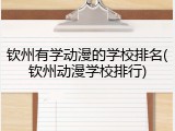 钦州有学动漫的学校排名(钦州动漫学校排行)