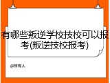 有哪些叛逆学校技校可以报考(叛逆技校报考)