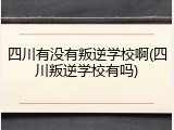 四川有没有叛逆学校啊(四川叛逆学校有吗)
