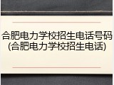 合肥电力学校招生电话号码(合肥电力学校招生电话)