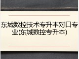 东城数控技术专升本对口专业(东城数控专升本)