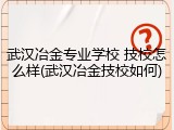 武汉冶金专业学校 技校怎么样(武汉冶金技校如何)