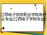 江西电子信息职业学院有什么专业(江西电子学院专业)