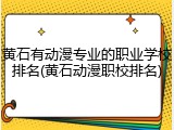 黄石有动漫专业的职业学校排名(黄石动漫职校排名)