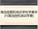 海沧挖掘机培训学校学费多少(海沧挖机培训学费)