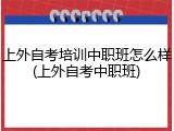上外自考培训中职班怎么样(上外自考中职班)
