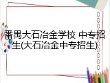 番禺大石冶金学校 中专招生(大石冶金中专招生)