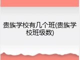 贵族学校有几个班(贵族学校班级数)
