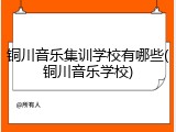 铜川音乐集训学校有哪些(铜川音乐学校)