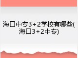 海口中专3+2学校有哪些(海口3+2中专)