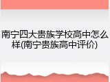 南宁四大贵族学校高中怎么样(南宁贵族高中评价)