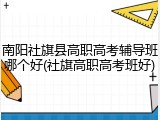 南阳社旗县高职高考辅导班哪个好(社旗高职高考班好)