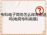 专科电子商务怎么样有前途吗(电商专科前景)