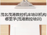 茂名茂港数控机床培训机构哪里学(茂港数控培训)