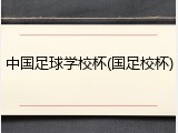 中国足球学校杯(国足校杯)