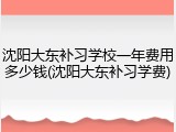 沈阳大东补习学校一年费用多少钱(沈阳大东补习学费)