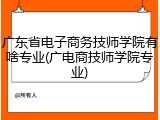 广东省电子商务技师学院有啥专业(广电商技师学院专业)