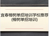 宜春樟树单招培训学校推荐(樟树单招培训)