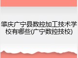 肇庆广宁县数控加工技术学校有哪些(广宁数控技校)