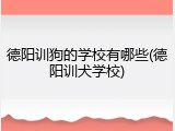 德阳训狗的学校有哪些(德阳训犬学校)