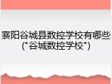 襄阳谷城县数控学校有哪些("谷城数控学校")