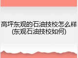 高坪东观的石油技校怎么样(东观石油技校如何)