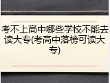 考不上高中哪些学校不能去读大专(考高中落榜可读大专)