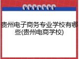 贵州电子商务专业学校有哪些(贵州电商学校)