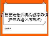 许昌艺考集训机构哪家靠谱(许昌靠谱艺考机构)
