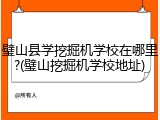 璧山县学挖掘机学校在哪里?(璧山挖掘机学校地址)