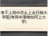考不上高中怎么上全日制大学呢(考高中落榜如何上大学)