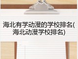 海北有学动漫的学校排名(海北动漫学校排名)