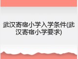 武汉寄宿小学入学条件(武汉寄宿小学要求)