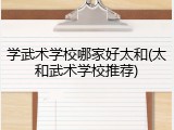 学武术学校哪家好太和(太和武术学校推荐)